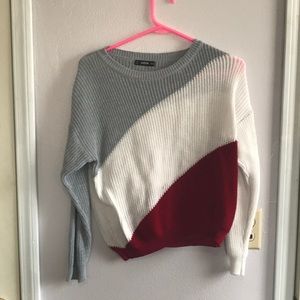Diagonal striped sweater